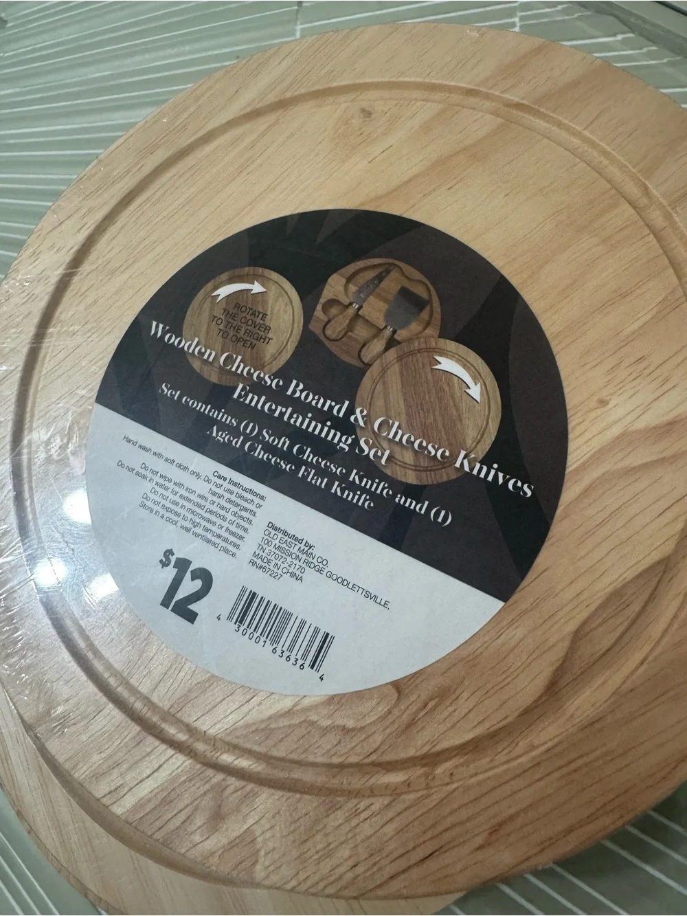 3 pack Wooden Cheese Board & Knife Set - Natural Wood